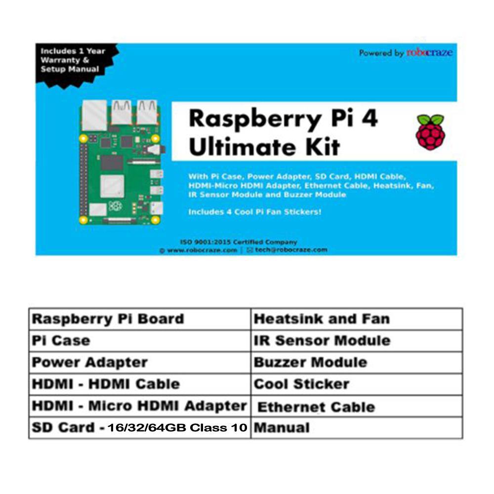 Raspberry Pi4 2-4-8GB Model 4B Ultimate Kit- Case, Power Adapter, Ethernet Cable, SD Card, Sensors and Manual - Image 2