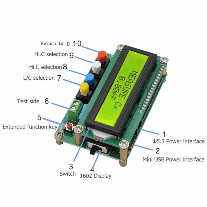 LC100A 2.5inch LCD Digital High Precision Inductance Capacitance (LC) Meter - Image 5