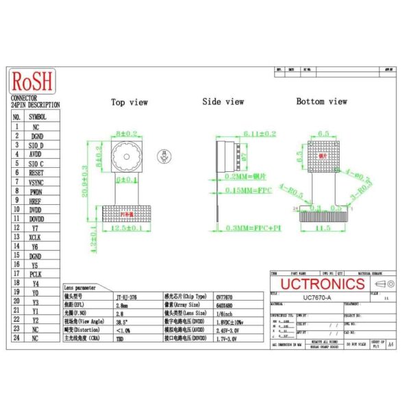 0.3MP OV7670 Camera Module with High Quality SCCB Connector - Image 3