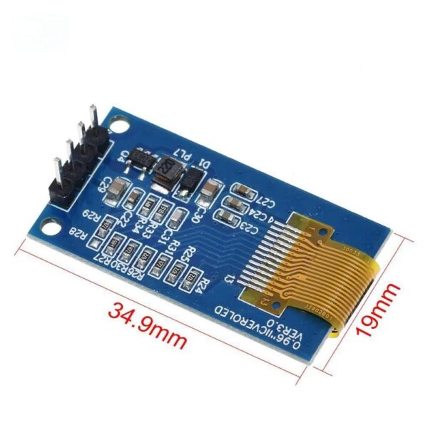0.96 inch 4 Pin OLED display module SH1107 Vertical Screen module for arduino (White) - Image 3