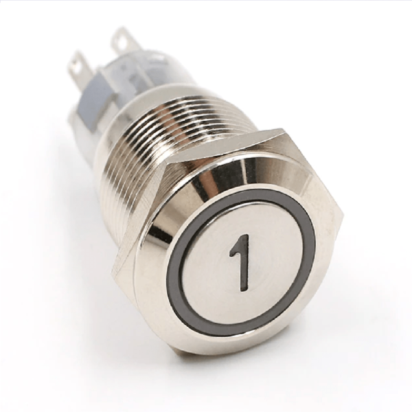 Lift Number 1 engraved Switches Non-Latching 5V with Light Blue 19mm