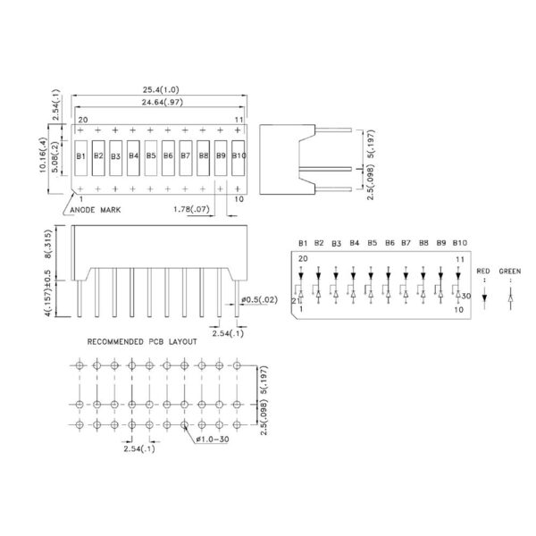 10 Segment LED Bar Graph Display – 1 Qty - Image 2