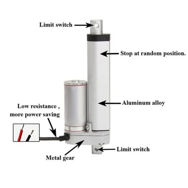 500MM, 16mm/S, 500N, 24V Linear Actuator - Image 4
