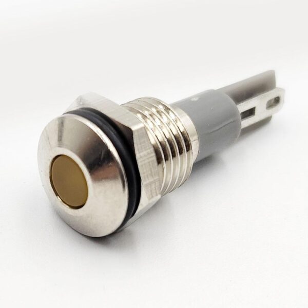 10mm 3V-6V Yellow LED Flat Head Metal Indicator Light