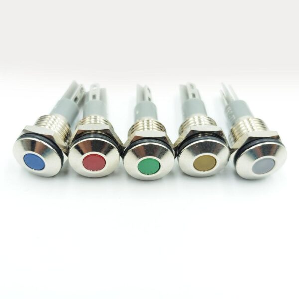 10mm 3V-6V Yellow LED Flat Head Metal Indicator Light - Image 3