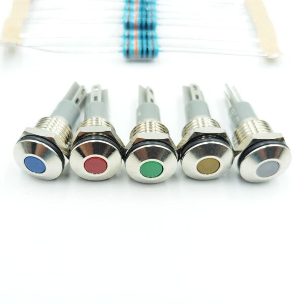 10mm 12-24v Red Flat Metal Indicator Panel Mount LED Lamp with wire - Image 4