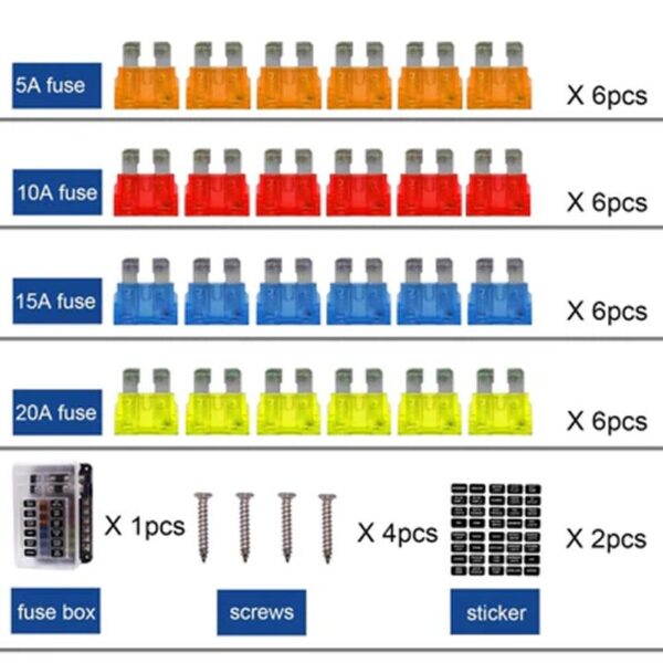 12-Way Car Boat Blade Fuse Box Block Holder LED Indicator 12V 32V Auto Marine Waterproof Power Distribution Panel Board - Image 8