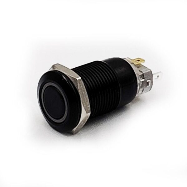 12mm 12-24v Red Latching Flat 4-Pins Black Oxide Metal Switch - Image 6