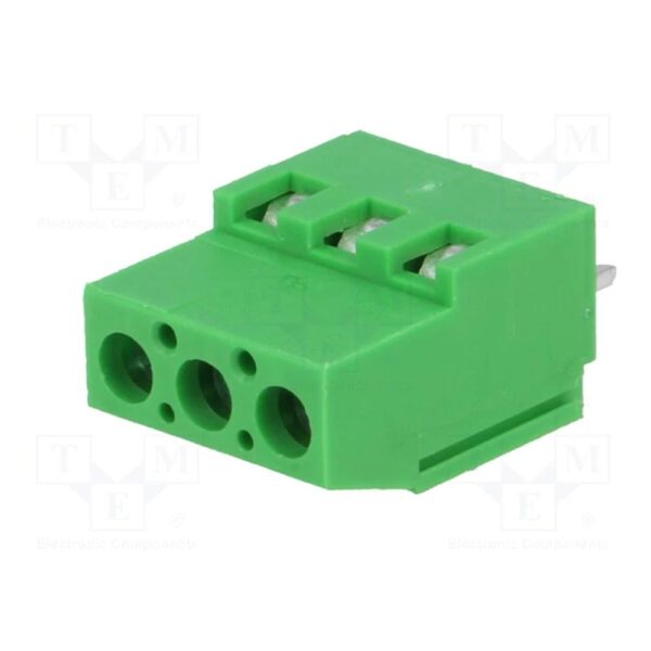 129 Series 3 Pin 300V 20A Green Connector for PCB Screw Terminals (3 Pieces) - Image 3