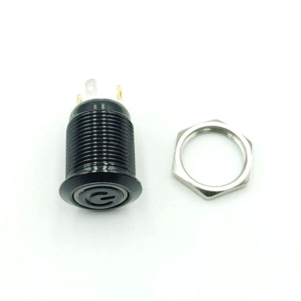 12mm 12-24V Red Flat Non-Latching 4-Pins Ultrashort Black Oxide Metal Switch - Image 2