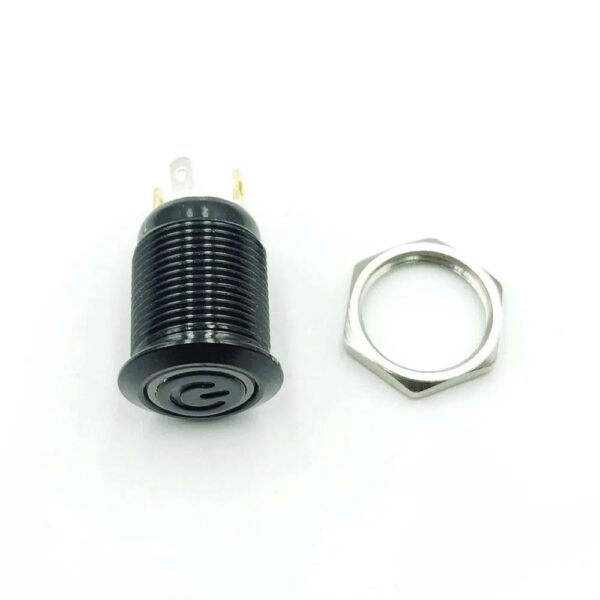12mm 12-24V Blue Flat Non-Latching 4-Pins Ultrashort Black Oxide Metal Switch - Image 2