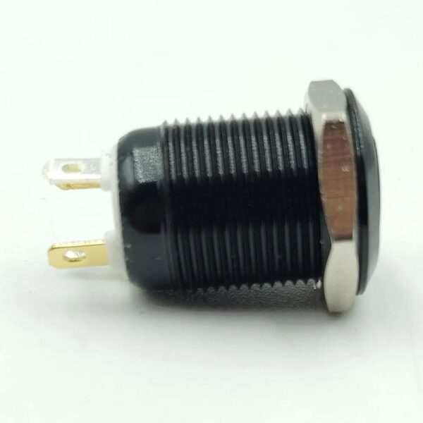 12mm 12-24V Red Flat Non-Latching 4-Pins Ultrashort Black Oxide Metal Switch - Image 3