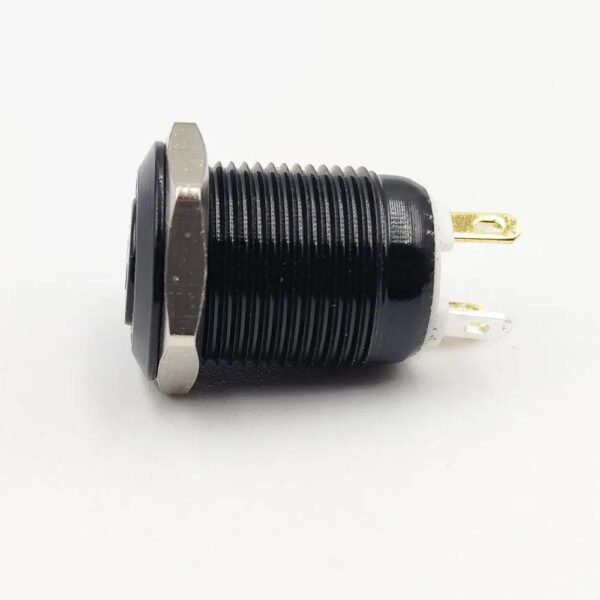 12mm 12-24V Red Flat Non-Latching 4-Pins Ultrashort Black Oxide Metal Switch - Image 4