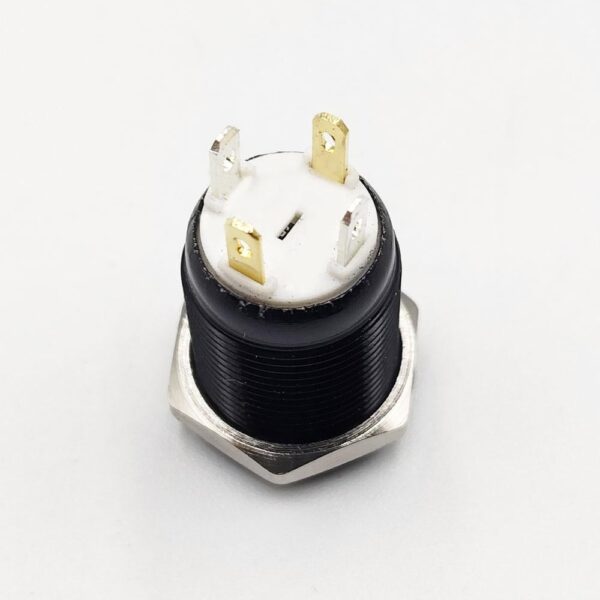 12mm 12-24v 4-Pins Red Flat Head Non-Latching Ultrashort Black Oxide Metal Switch - Image 5