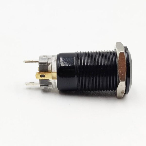12mm 12-24v Green Latching Flat 4-Pins Black Oxide Metal Switch - Image 2