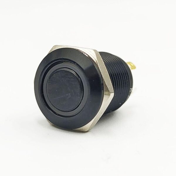 High Head 12mm 3-6V Blue Non-Latching 4-Pins Black Oxide Metal Switch