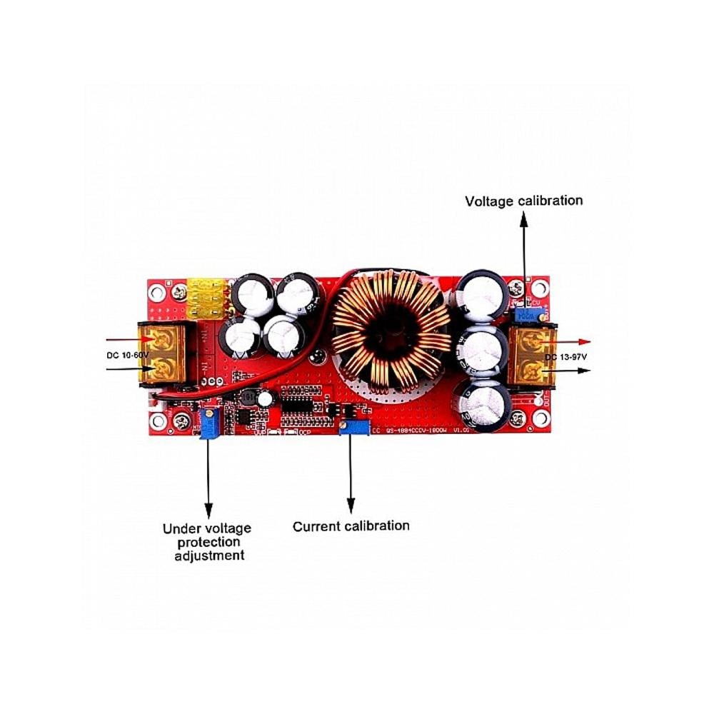 1800W 40A 10-60VDC to 12-97V DC Adjustable Constant Voltage and Current Power Supply Module-Step Up Module - Image 3