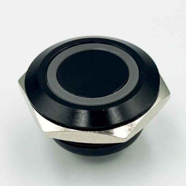 22mm 3-6V White Flat Non-Latching 4-Pins Ultrashort Black Oxide Metal Switch - Image 3