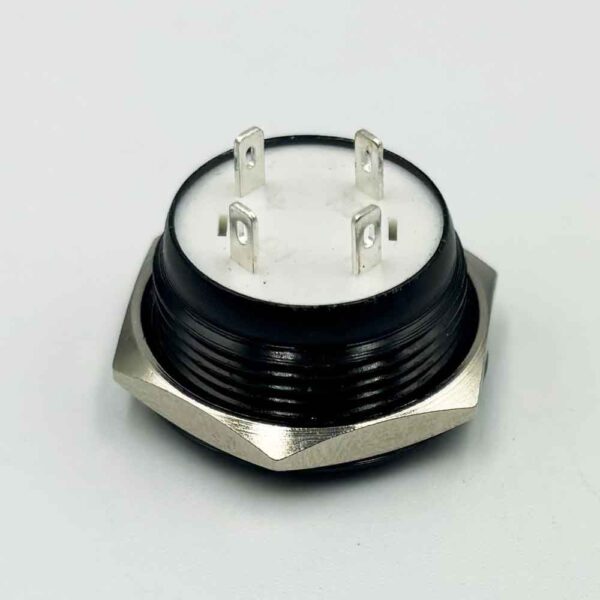 22mm 3-6V White Flat Non-Latching 4-Pins Ultrashort Black Oxide Metal Switch - Image 5