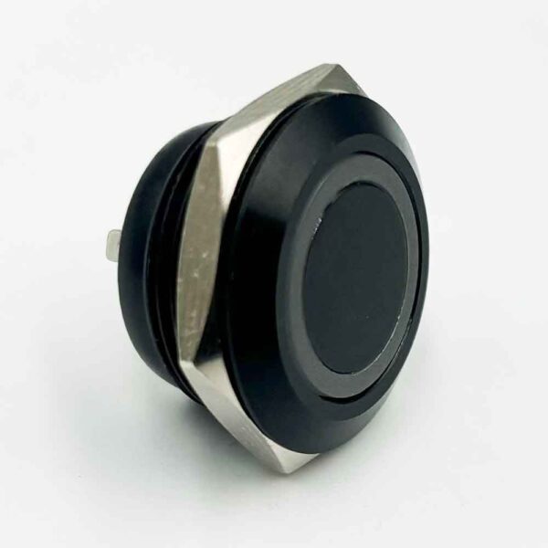 22mm 3-6V White Flat Non-Latching 4-Pins Ultrashort Black Oxide Metal Switch
