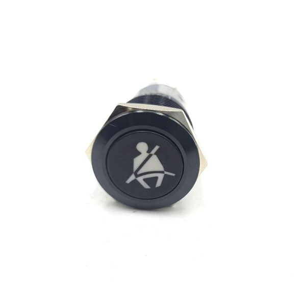 19mm 12-24V Seat belt Symbol red Light Latching Switch - Image 2