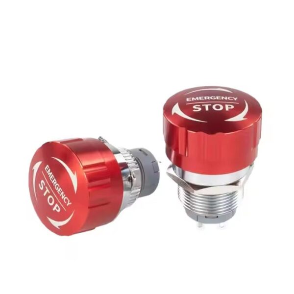 22mm 2NC Metal Mushroom Head Emergency Stop Push Switch F Rotary