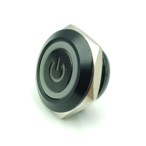 16mm 3-6V White Flat Non-Latching 4-Pins Ultrashort Black Oxide Metal Switch