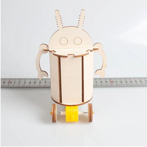 Wooden Barrel Robot Assembly Model Children’s Scientific Experiment Equipment Set Diy Kit Of MDF - Image 2