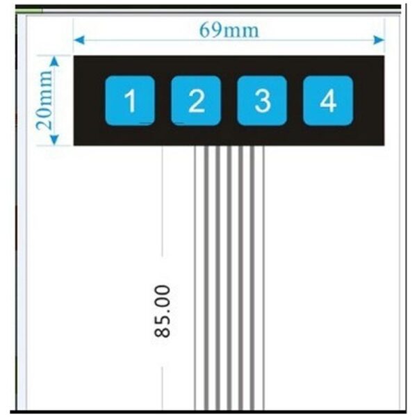 1×4 Matrix Membrane Keypad - Image 3