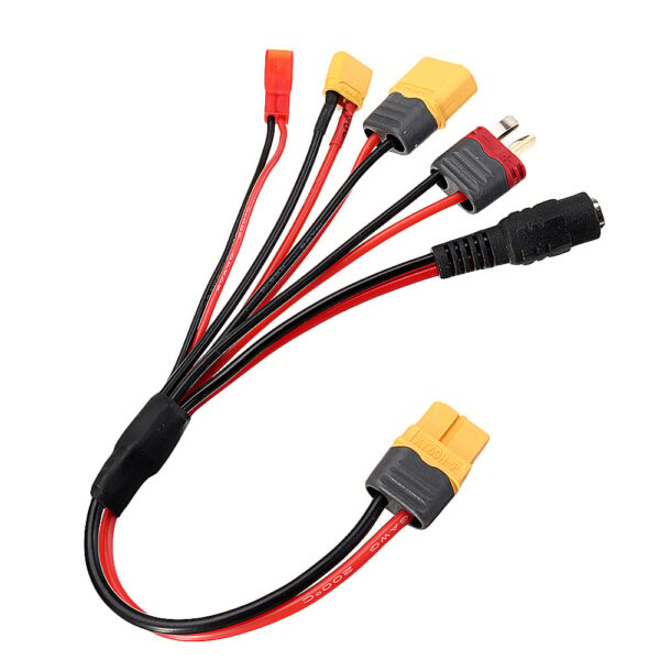 XT60 Female Plug to XT60 XT30 JST DC5.5 T Plug Charger Adapter Cable 20cm