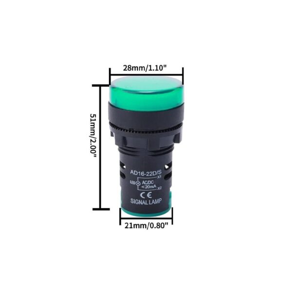 22mm 220V AC Green Colour Panel LED Light Indicator - Image 4