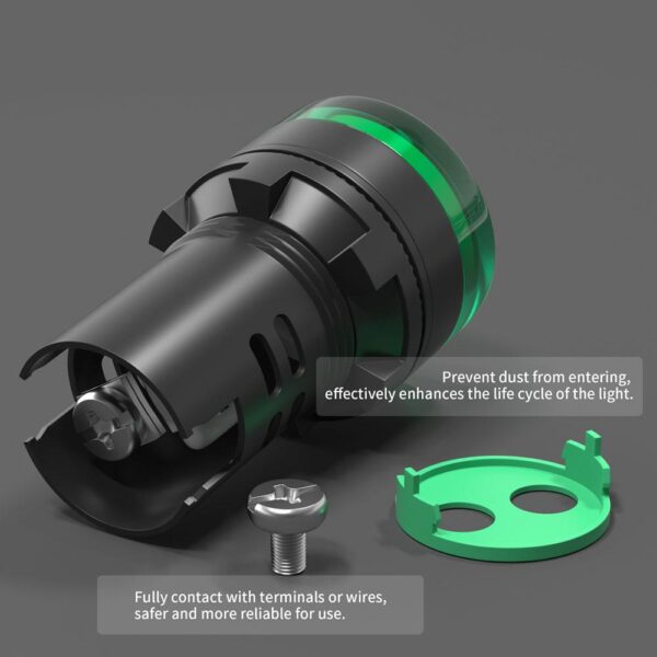 22mm 220V AC Green Colour Panel LED Light Indicator - Image 8