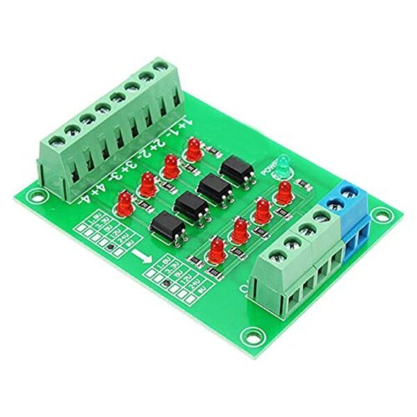 24V To 5V 4-Channel 4bit Photoelectric Isolation Module Level Voltage Converter PNP Output PLC Signal Converter Adapter Module.