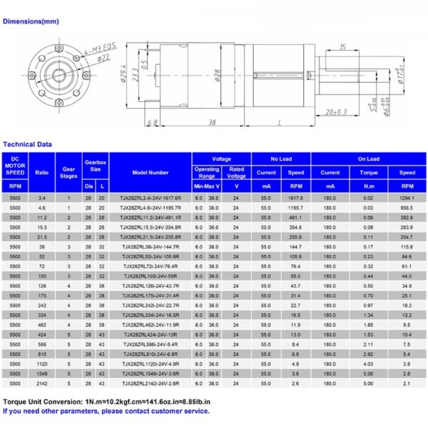 28GX-385-12V-12RPM DC Gear Motor - Image 10