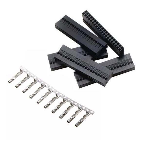 Dupont 2*20 Pin Female Header with Female Crimp Pins 2.54mm Pitch (PACK OF 5)