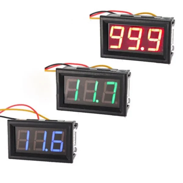0.56inch 0-100V Three Wire LED Display Digital DC Voltmeter-Green - Image 6