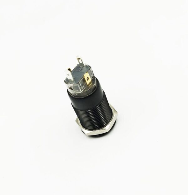 12mm 12-24v Red Latching Flat 4-Pins Black Oxide Metal Switch - Image 5