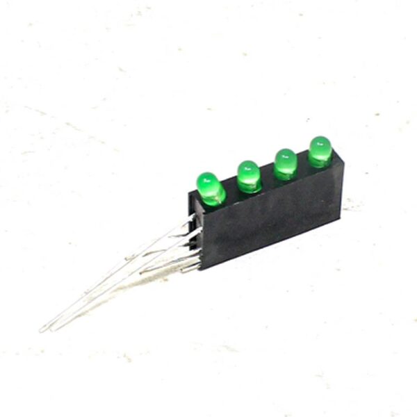 3MM Four Hole Lamp Holder with Green color Light (Pack of 5)