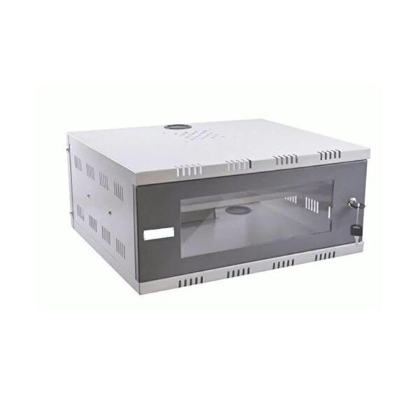 4U DVR Rack/CCTV Rack/NVR Rack/Server Rack/Network Rack with 3 Power Plug Socket – Transparent Glass Door – Metal Cabinet Box – 1 Tier/Shelf – Wall Mount (Size: 45cm X 40cm X 20cm)