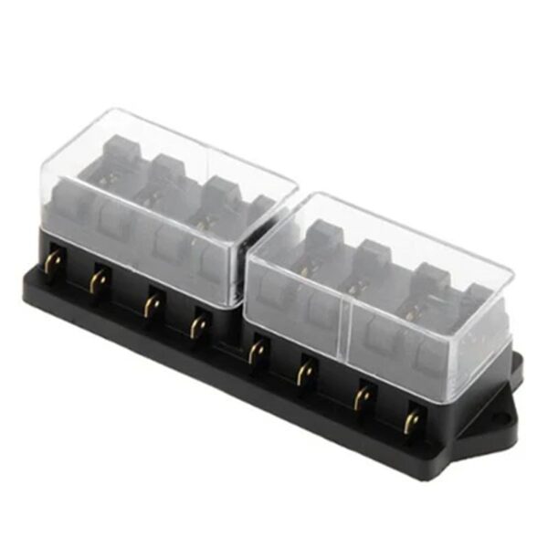 8 Way Car Fuse Box Car Fuse Holder Car Truck Auto Blade Fuse Box with 8 Fuses for 12V 24V ATO Standard Circuit