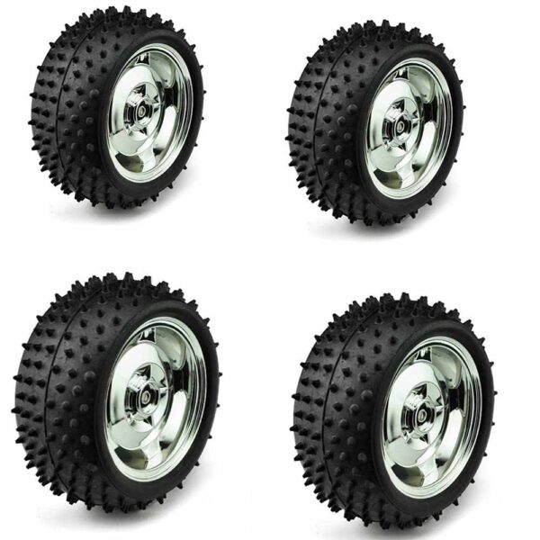 85MM Large Robot Smart Car Wheel, 38MM Width Surface Silver - Image 3