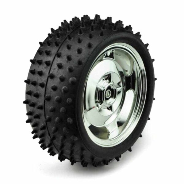 85MM Large Robot Smart Car Wheel, 38MM Width Surface Silver