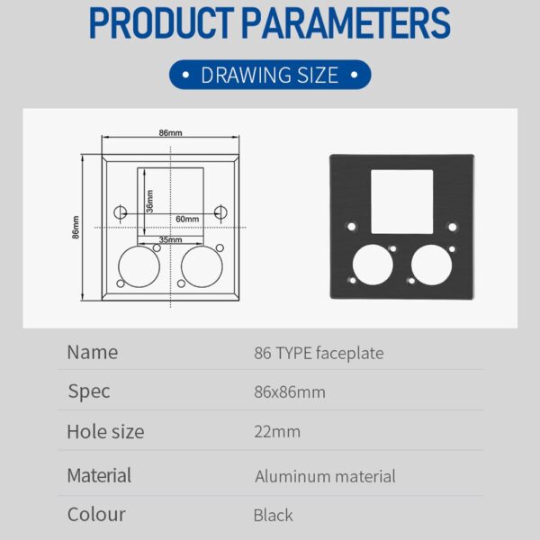 Faceplate 86 1 Port for Type-D Connector - Image 3