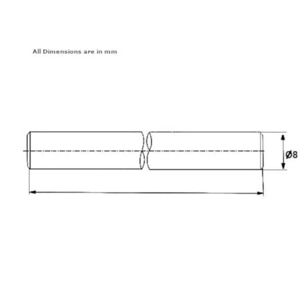8mm Dia 300mm Long Chrome Plated Smooth Rod - Image 4