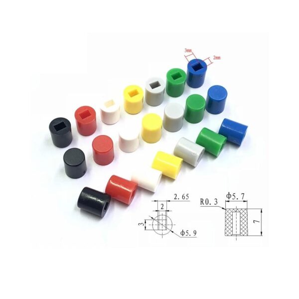 A06 White Cap for Tactile Push Button Switch – 25 Pcs - Image 3