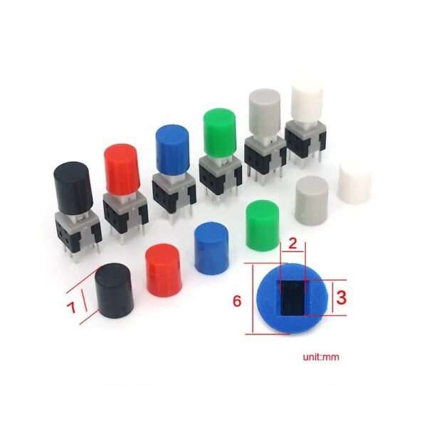 A06 White Cap for Tactile Push Button Switch – 25 Pcs - Image 5