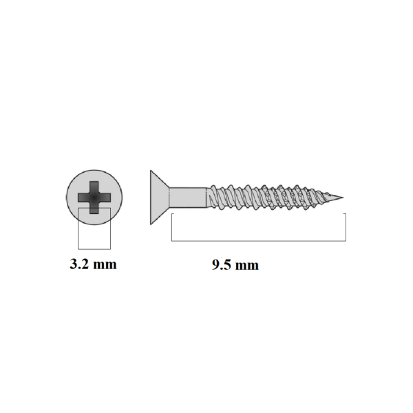 3.6mm Dia  9.5mm SS Self Tapping PAN(+) Screw (25 Pieces) - Image 2