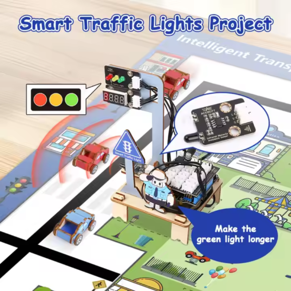ACEBOTT ESP32 Easy-Plug Intelligent Transportation Kit for STEM Education and Programming – QE027 - Image 4