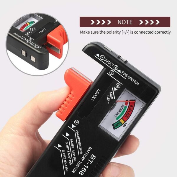 Battery Tester Universal Battery Checker BT-168 for AA AAA C D 9V 1.5V Button Cell Batteries - Image 2