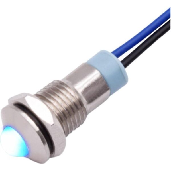 10mm 12v-24V Blue Indicator Spherical Shape LED Light